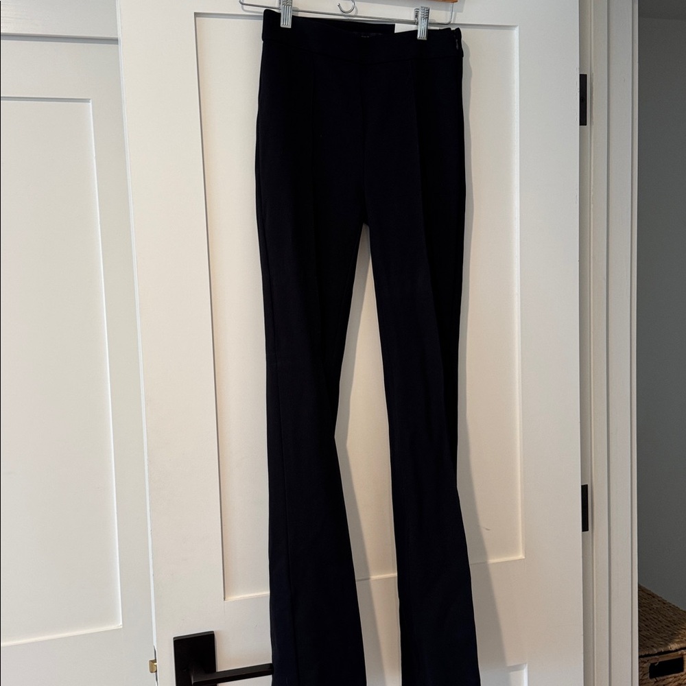 Black Slightly Flared Pants Trousers